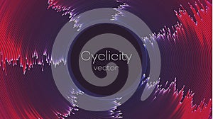 Concentric motion on light background. Vector abstract graphic design. Colorful neon light. Light circle motion trail.