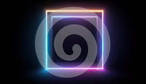 Neon Gradient Neon Frame in Dark Studio Studio Lighting