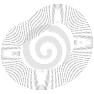 Concentric, radial circles, rings shape. Circular, concentric circles