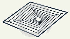 Concentric Square Pattern, Abstract Geometric Shape, Minimalist Design, vector design Generative AI