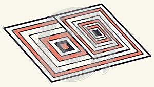 Concentric Squares Geometric Abstract Vector, vector design Generative AI