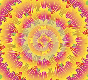 Concentric violet and yellow flower texture