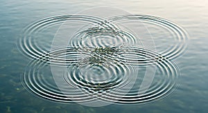 Concentric Water Ripples Intersecting