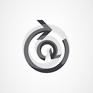 Concentrical rounded arrow, arrow icon