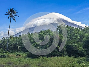 Concepcion Volcano covered by white cloud,Ometepe Island, Rivas, Nicaragua. photo