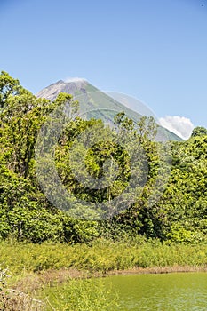 Concepcion Volcano view from the green lagoon, Ometepe Island