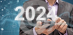 Concept of 2024 in business construction industry.