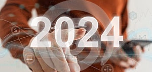 Concept of 2024 in business construction industry.