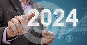 Concept of 2024 in business construction industry.