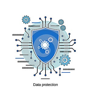 Data protection, information security vector concept