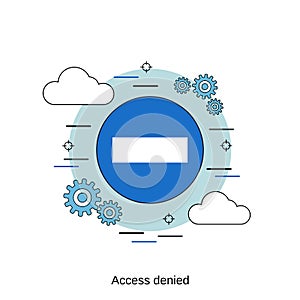 Access denied flat design vector concept