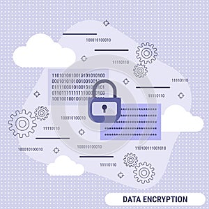 Data encryption flat style vector concept