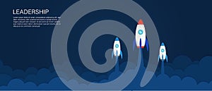 Rocket ship launch leadeship background vector. EPS10.