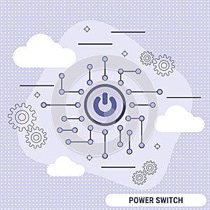 Power switch flat style vector concept