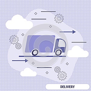 Delivery, transportation, logistics flat style vector concept