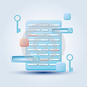 Keywording tools cartoon vector concept