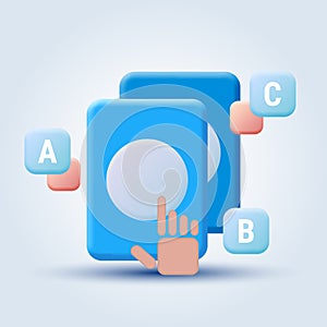 Online reading, web library cartoon vector concept