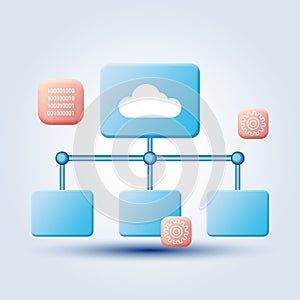 Network, web folders cartoon vector concept