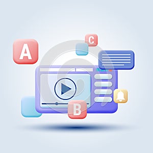 Online education, e-learning cartoon vector concept