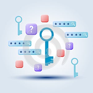 Keywording tools cartoon vector concept