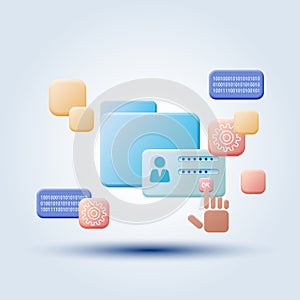 Folder protection, information security cartoon vector concept