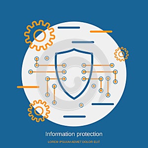 Information protection flat style vector concept