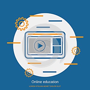 Online education flat style vector concept