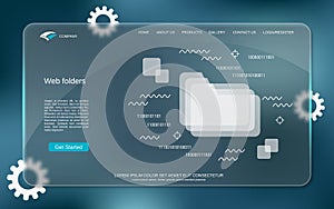 Web folders, remote data storage vector concept