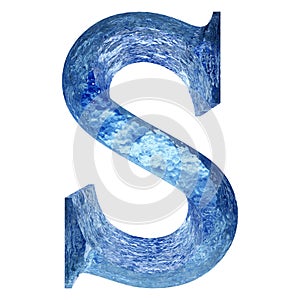 Concept 3D blue water or ice font