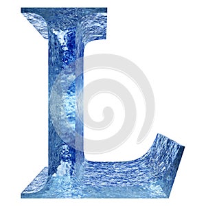 Concept 3D blue water or ice font