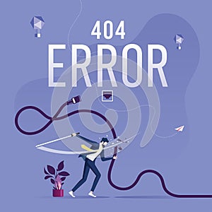 Concept 404 Error Page or File not found for web page