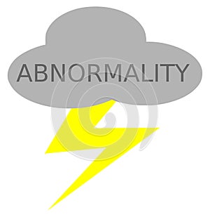 Concept of abnormality, symbol, colors, abstract, isolated.