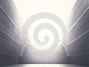 concept of achievement, career growth. Steps leading to the light. 3d illustration