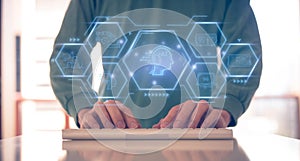 concept of AI-Artificial intelligence innovation. AI adoption