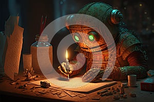 Robot writing a letter using Artificial intelligence