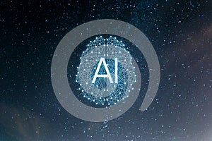 Concept AIArtificial Intelligence. Neural networks, machine and deep learning