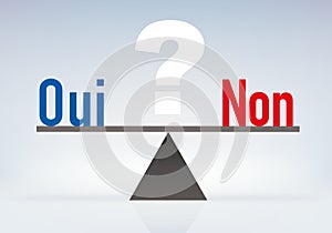 Concept of the answer decision by yes or no to a question.