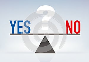 Concept of the answer decision by yes or no to a question.