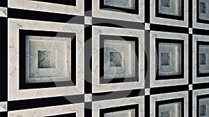 Concept of architecture, abstract porcelain stoneware wall. Animation. Close up of abstract marble tiles for the