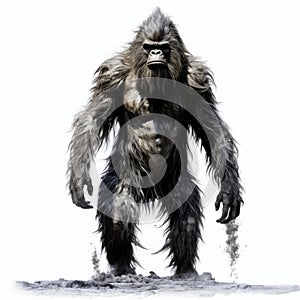 Concept Art Of A Snowy Gorilla Creature: Dino Valls Style