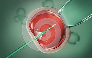 Concept of artificial insemination or fertility treatment. Close-up