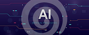 Concept, artificial intelligence, high technologies of the future. Vector illustration with abstract elements. Design template for