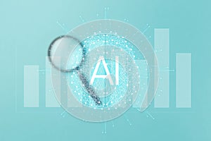 Concept augmented analytics. Business analytics and financial technology concept. AIArtificial Intelligence