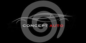 Concept auto sports car motor vehicle vector logo silhouette