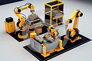 Concept of automotive production. 3d robot hand. Generative AI, Generative, AI