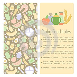 Concept of baby food rules information booklet