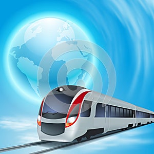 Concept background with high-speed train.