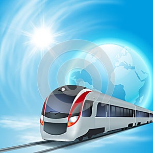 Concept background with high-speed train.