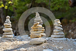 Concept of balance and harmony. rocks on the coast of the Sea in the nature