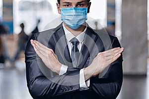 Concept of a ban during quarantine in business